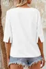 Damenmode Kurzarm-T-Shirt mit V-Ausschnitt, einfarbig, Produktbild-Vorschau 3