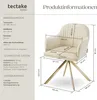 tectake® Samt-Drehstuhl Lona gepolstert 56 x 59 x 81 cm Produktbild-Vorschau 7