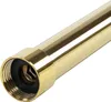 A close-up shot of the end of a gold-colored shower extension pipe, showing the threaded connection and a black rubber seal. Náhľad obrázku produktu