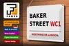 Blechschild Londýn 30x20cm Ulice Baker street WC1 Náhled obrázku produktu 3