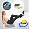 A woman is using a balance trainer, with inset images showing how to inflate it. Anteprima dell’immagine prodotto