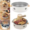 Collage of images showing a portable charcoal grill with food and accessories, and close-ups of the grill and its contents. Anteprima dell’immagine prodotto