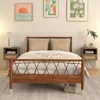Rattanowy stolik nocny zestaw 2, szafki nocne boho z nogami Podgląd zdjęcia produktu 10