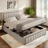 ProximaX bed, 160x200 cm, beige – fluwelen bekleding met Productafbeelding-voorbeeld 9