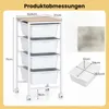 COSTWAY, mobilní úložný vozík s 4 stohovatelnými plastovými Náhled obrázku produktu 7