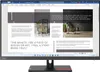 A computer monitor displaying a document with interior design images and text. Produktbild-Vorschau