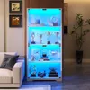 BROTTAR Weiße Glasvitrine mit LED 3 Farben, Produktbild-Vorschau 3