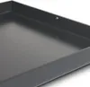 A close-up view of a dark gray metal grill plate with a raised edge and a small hole in the corner. Náhľad obrázku produktu