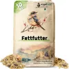 A bag of bird food with a watercolor illustration of a bird and a landscape. Produktbild-Vorschau