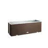 Rattan-Pflanzkübel mit Alubeschlägen Braun 98 x 25 x 34 cm Produktbild-Vorschau 1