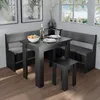 A dining set with a corner bench, table, and stool in a room with a window. Náhled obrázku produktu