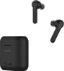 A black Motorola Sound Moto Buds-S ANC charging case and two wireless earbuds are displayed against a white background. Produktbild-Vorschau