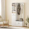 HOMCOM Garderobe Set Flurgarderobe mit Sitzbank, Produktbild-Vorschau 8