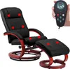 A black massage chair and ottoman with red massage point indicators, shown on a white background. Produktbild-Vorschau