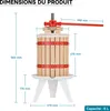 Torchio per frutta Wiltec 6L in legno di faggio con panno Anteprima dell’immagine prodotto 10