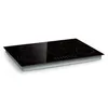 A black glass ceramic cooktop with five heating elements is shown from a diagonal angle against a white background. Produktbild-Vorschau