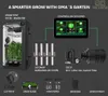 A diagram showing various components of a smart grow tent system, including the tent, controller, lights, fan, and accessories. Produktbild-Vorschau