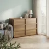 Kommode mit 6 Schubladen 115x48x78cm Holz Eichenfarbe für Produktbild-Vorschau 3