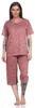 Damen Sommer Pyjama 2 teilig Schlafanzug 3/4 Hose; Produktbild-Vorschau 1