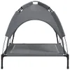 A gray dog bed with a canopy, shown from the front. Anteprima dell’immagine prodotto