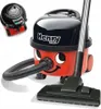 A red and black Henry vacuum cleaner with its hose and floor head is shown against a white background. A smaller inset image of the vacuum cleaner's top is also visible. Náhled obrázku produktu