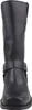 A front view of a black leather boot. Voir les images du produit