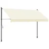 vidaXL Marquise rétractable Crème 300x150 cm Tissu et acier Voir les images du produit 1