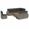 9-tlg. Garten-Sofagarnitur mit Kissen Grau Poly Rattan Produktbild-Vorschau 1
