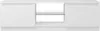 A white TV stand with a central open shelf and glass shelf. Produktbild-Vorschau