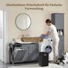 Yaheetech Waschbeckenunterschrank mit Wäschekorb, Produktbild-Vorschau 3