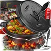 Gusseisen Topf mit Deckel 13,6 Liter schwarz für BBQ und Produktbild-Vorschau 1