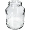 A clear glass jar with decorative ridges. Voir les images du produit