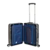 An open suitcase with blue interior organizers. Podgląd zdjęcia produktu