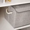 3 faltbare graue Stoffboxen mit Deckel und Griff Produktbild-Vorschau 8