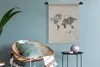 MuchoWow® Wandteppich Wandbehang Weltkarte - Holz - Regal Produktbild-Vorschau 5
