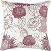 Dekokissen 40x40cm Blumenmuster (Silbergrau - Bordeaux) Produktbild-Vorschau 1