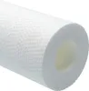 A close-up, side view of a white, cylindrical water filter cartridge with a patterned texture. The right end of the cartridge shows a hollow opening. Anteprima dell’immagine prodotto
