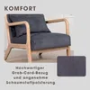 byLIVING Sessel NOHR / Grob-Cord grau / Gestell und Produktbild-Vorschau 5