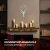 Wanddeko Hirschkopf Weiß 30 cm handgefertigt aus Mangoholz Produktbild-Vorschau 3