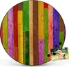 Design Stahlmagnettafel Schwarz Rund 47cm Holz Collage Bunt Produktbild-Vorschau 7
