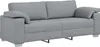 ZMH 3-Sitzer Sofa 219*77*82cm Stoff mit Kissen Hellgrau Produktbild-Vorschau 1
