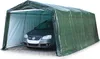 A dark green carport tent with a car inside, shown from the front-left. Anteprima dell’immagine prodotto