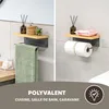 Porte-rouleau de cuisine eluno avec tablette en bambou pour Voir les images du produit 6