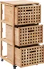 A wooden cabinet with three drawers on a white background. Náhled obrázku produktu