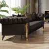 Designer Chesterfield 3-Sitzer Braun Polstersofa Luxus Produktbild-Vorschau 1