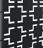 A close-up view of a black privacy screen with a white geometric pattern. Náhľad obrázku produktu