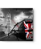 Wanduhr - Quadrat - Glasuhr - Bus London Big Ben Gebäude - Produktbild-Vorschau 1