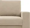 A close-up view of a beige corduroy sofa. Produktbild-Vorschau