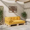 vidaXL Pallet Sofa Kissen 3 stk. Stoff Gelb 120 x 80 x 38 Produktbild-Vorschau 2