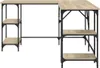 vidaXL Psací stůl Sonoma dub 139x139x75 cm materiál na bázi Náhled obrázku produktu 5